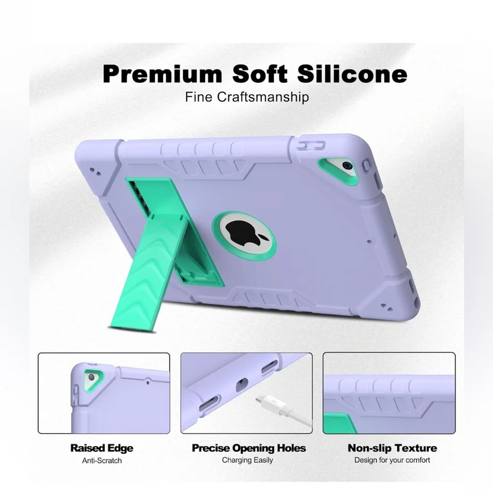 Protective Tablet Case with Stand - Purple and Green